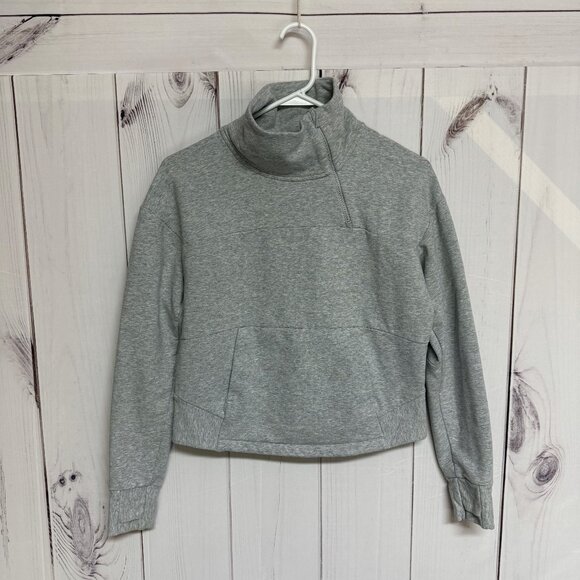 The North Face Motivation Fleece Mock Neck Pullover Women’s Small Gray EUC - Picture 1 of 11